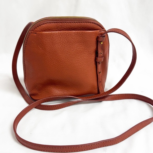 HOBO Cognac Leather Mini Crossbody Bag With Adjustable Strap - Picture 3 of 10